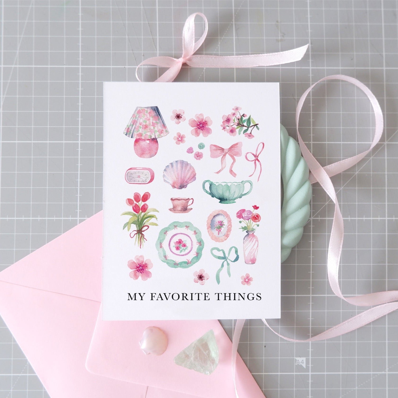 My favorite things (+enveloppe rose poudré )