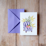 CARTE (+enveloppe mauve) - Fauteuil mimosa