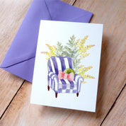 CARTE (+enveloppe mauve) - Fauteuil mimosa