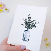 CARTE (+enveloppe kraft) - Vase eucalyptus