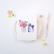 CARTE (+enveloppe kraft) - Petits vases pensées