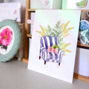 CARTE (+enveloppe mauve) - Fauteuil mimosa