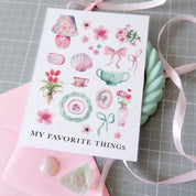 My favorite things (+enveloppe rose poudré )