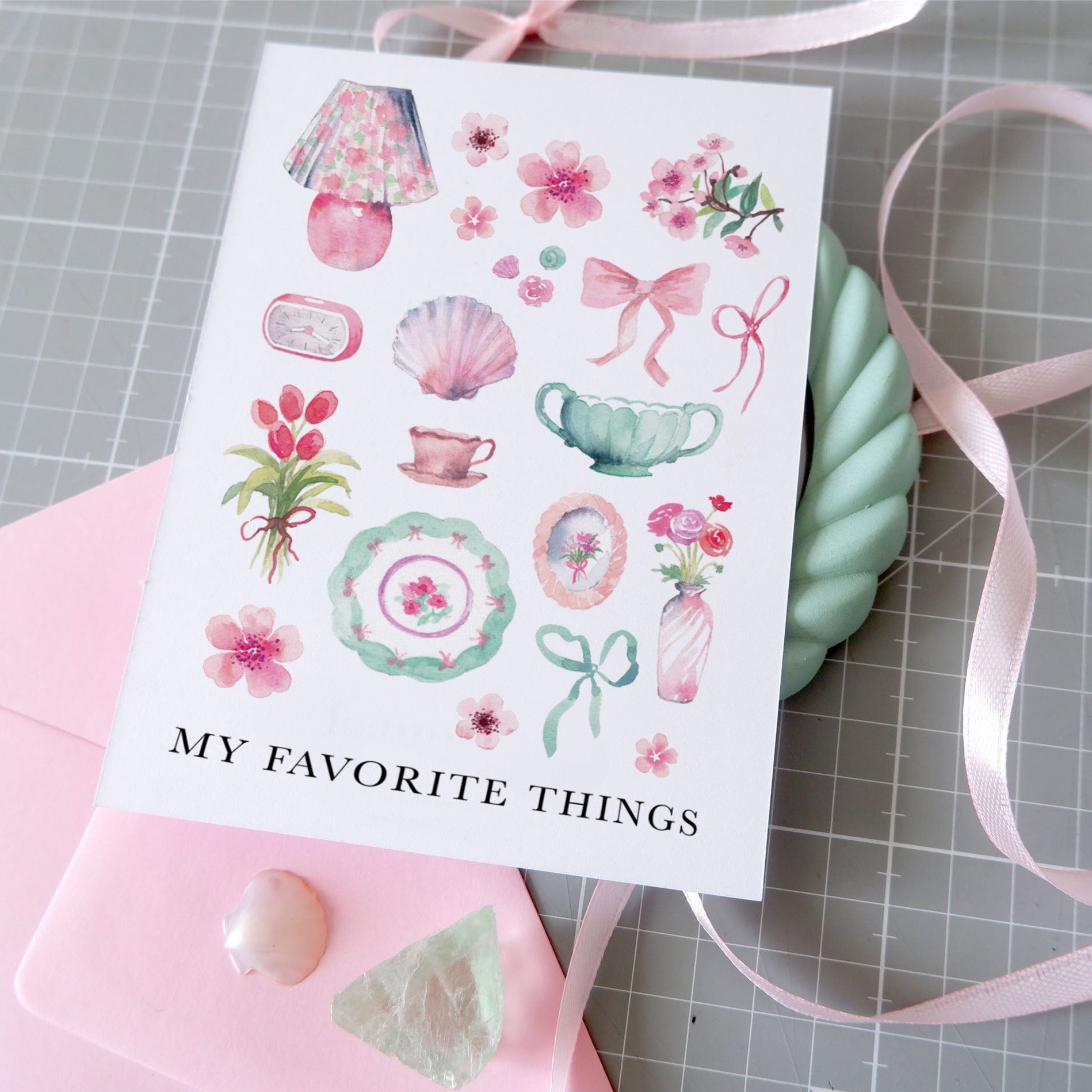 My favorite things (+enveloppe rose poudré )