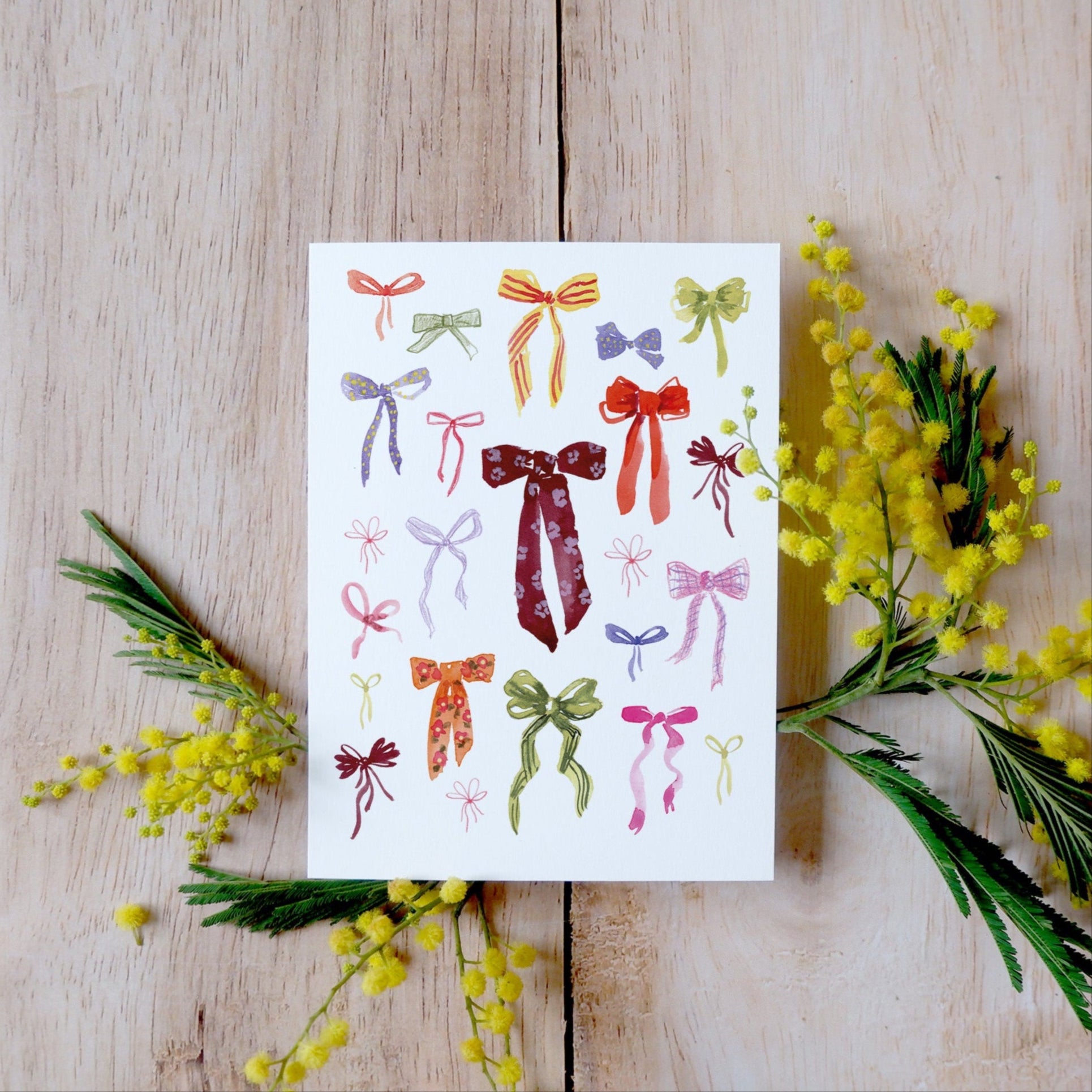 CARTE (+enveloppe rose poudrée) - Noeuds