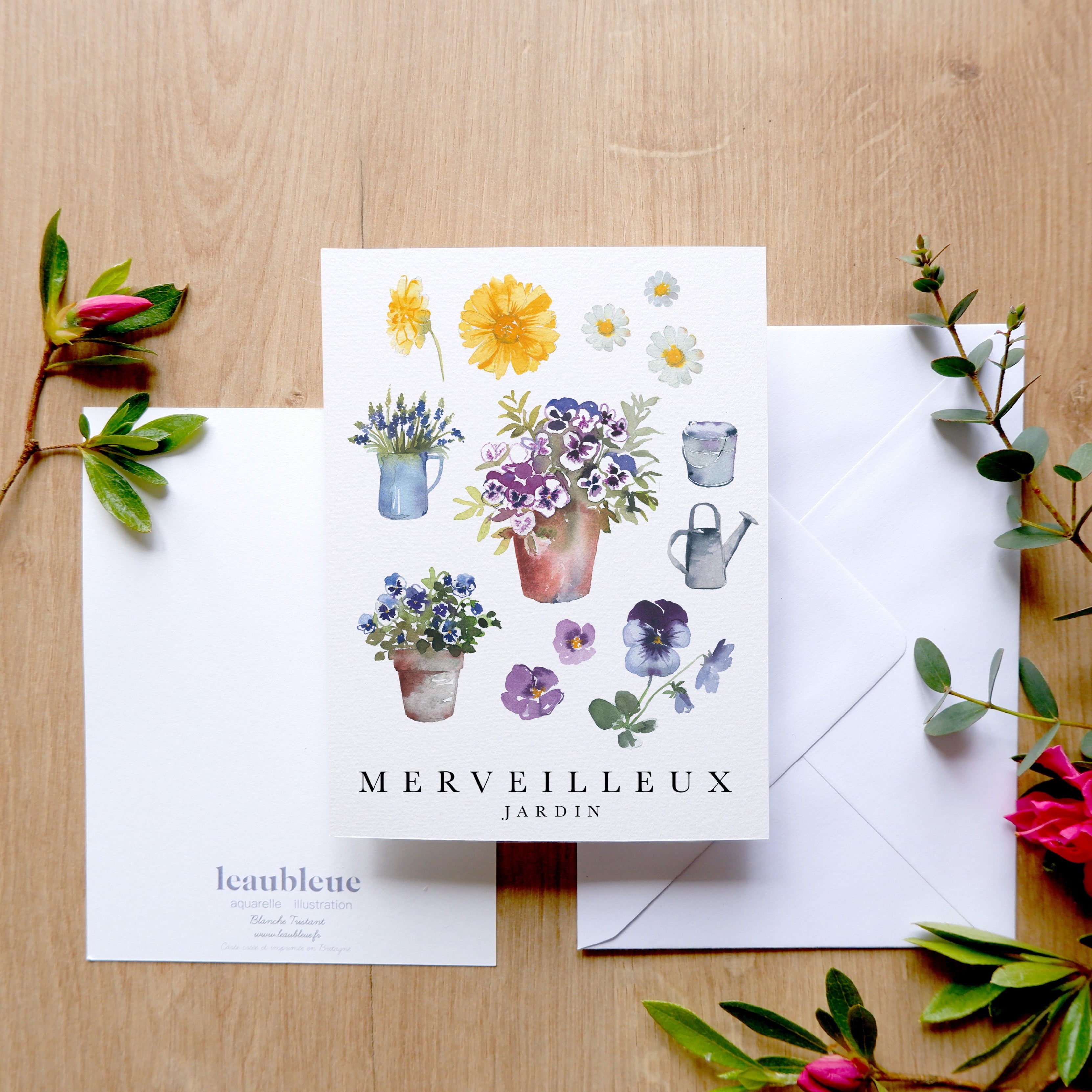 CARTE (+enveloppe blanche) - Merveilleux jardin