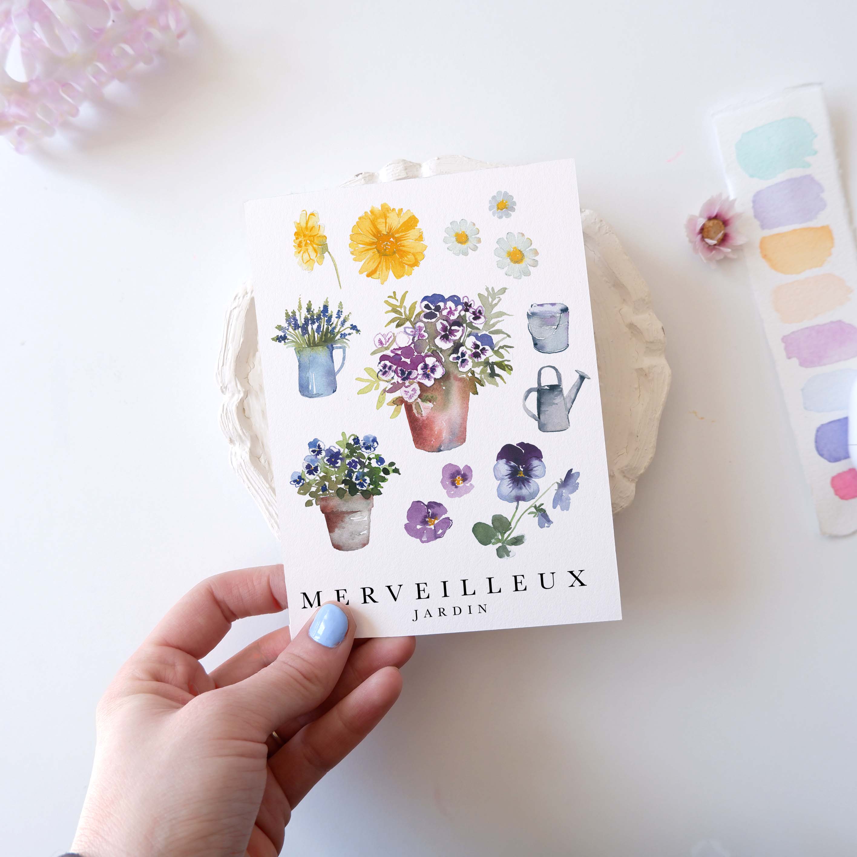 CARTE (+enveloppe blanche) - Merveilleux jardin