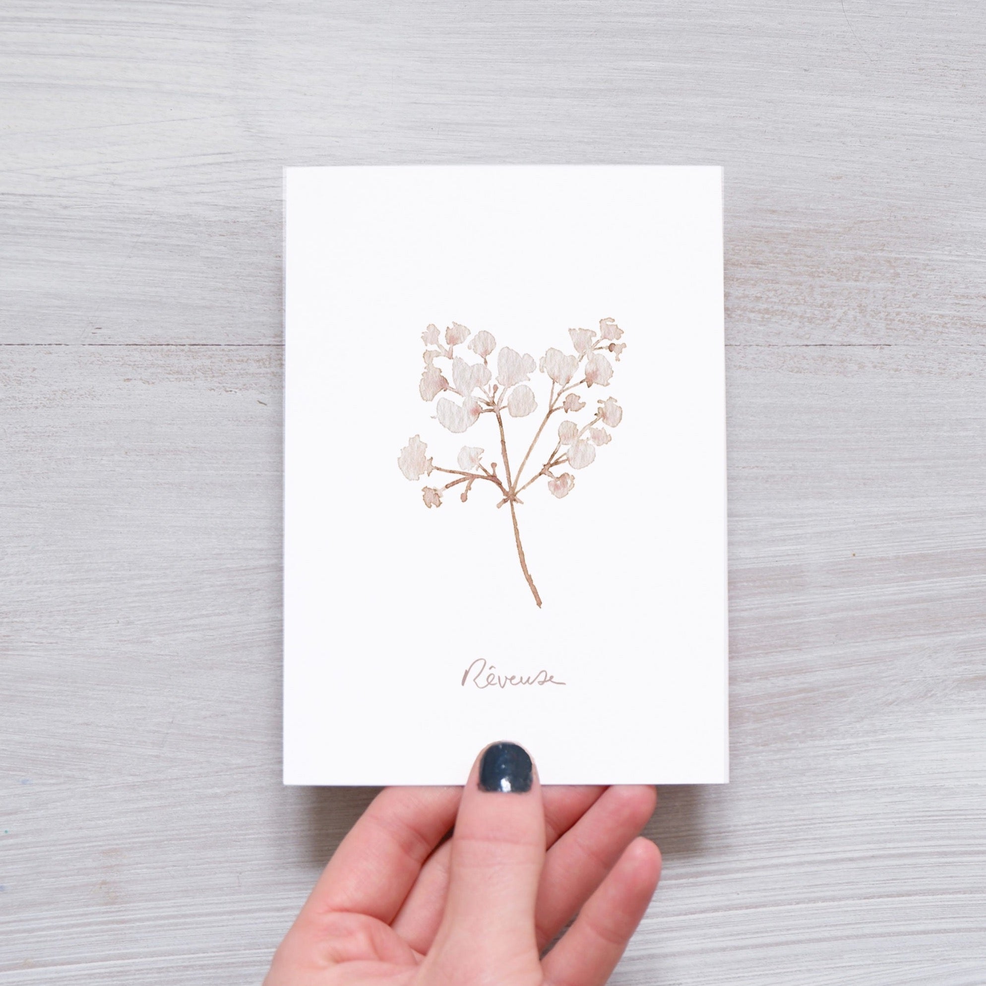 CARTE (+enveloppe kraft)  - Rêveuse -