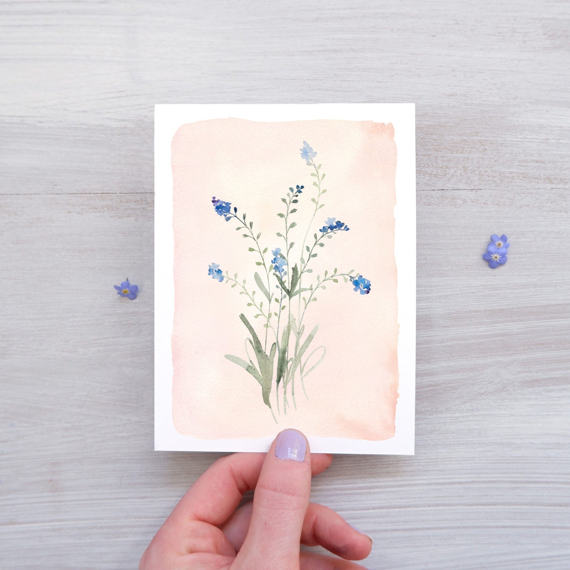 CARTE (+enveloppe kraft) - Myosotis