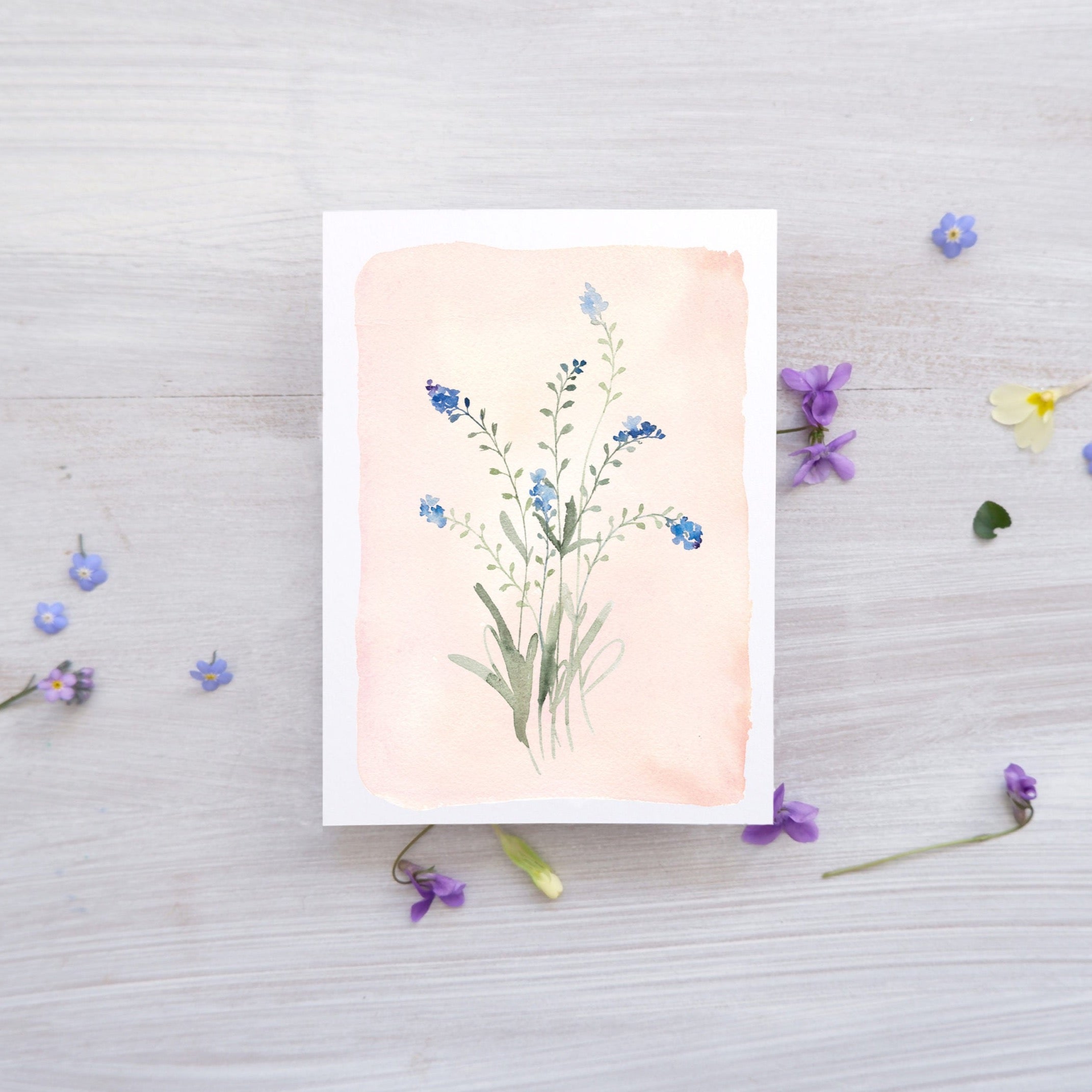 CARTE (+enveloppe kraft) - Myosotis