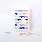 CARTE (+enveloppe blanche) - coeurs