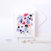 CARTE (+enveloppe blanche) - Bouquet Pastel