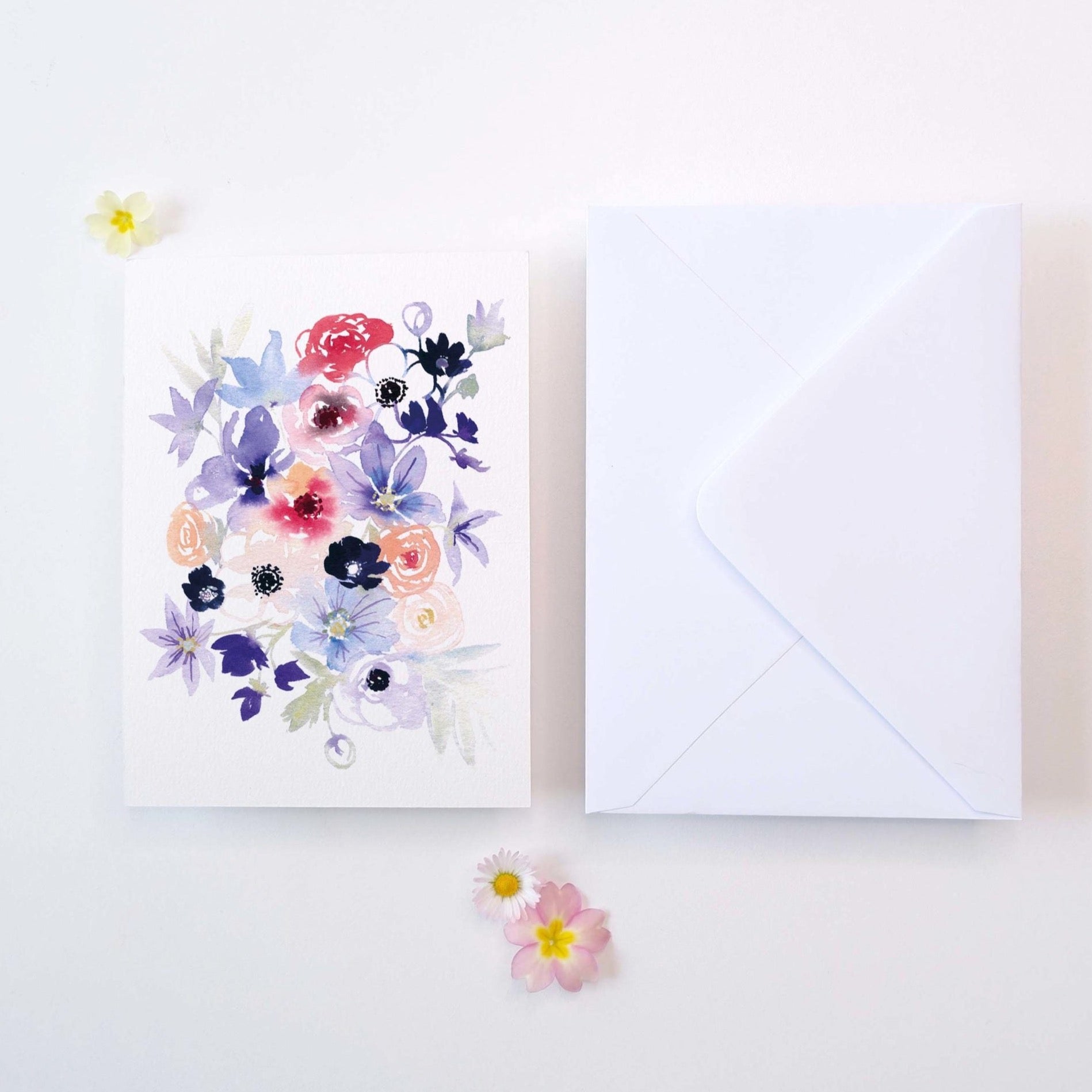 CARTE (+enveloppe blanche) - Bouquet Pastel