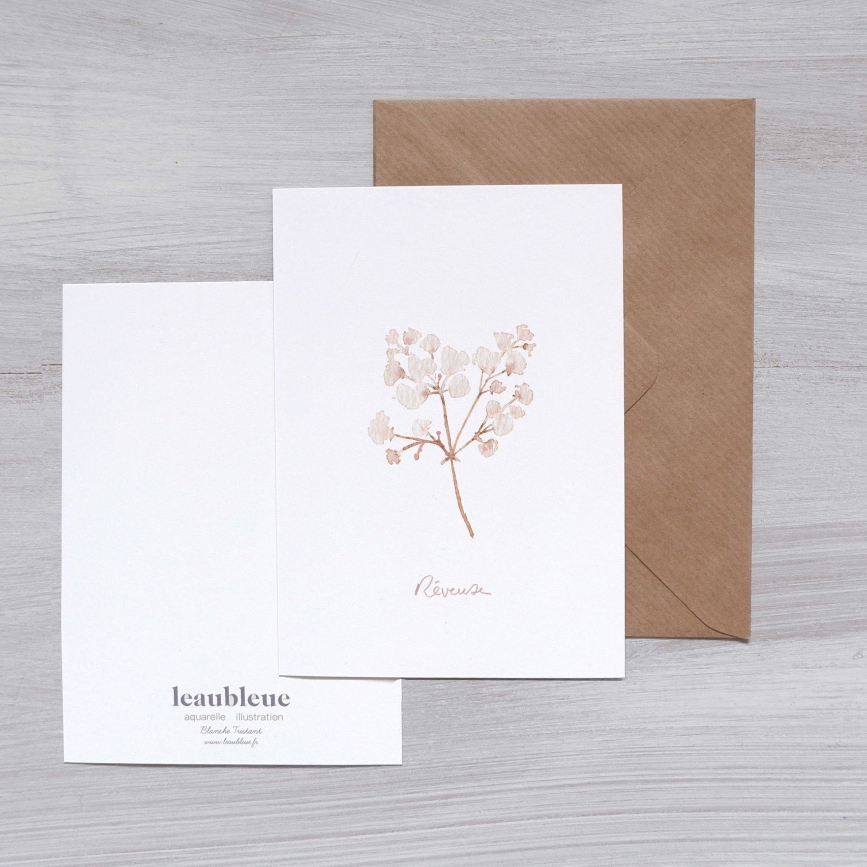 CARTE (+enveloppe kraft)  - Rêveuse -