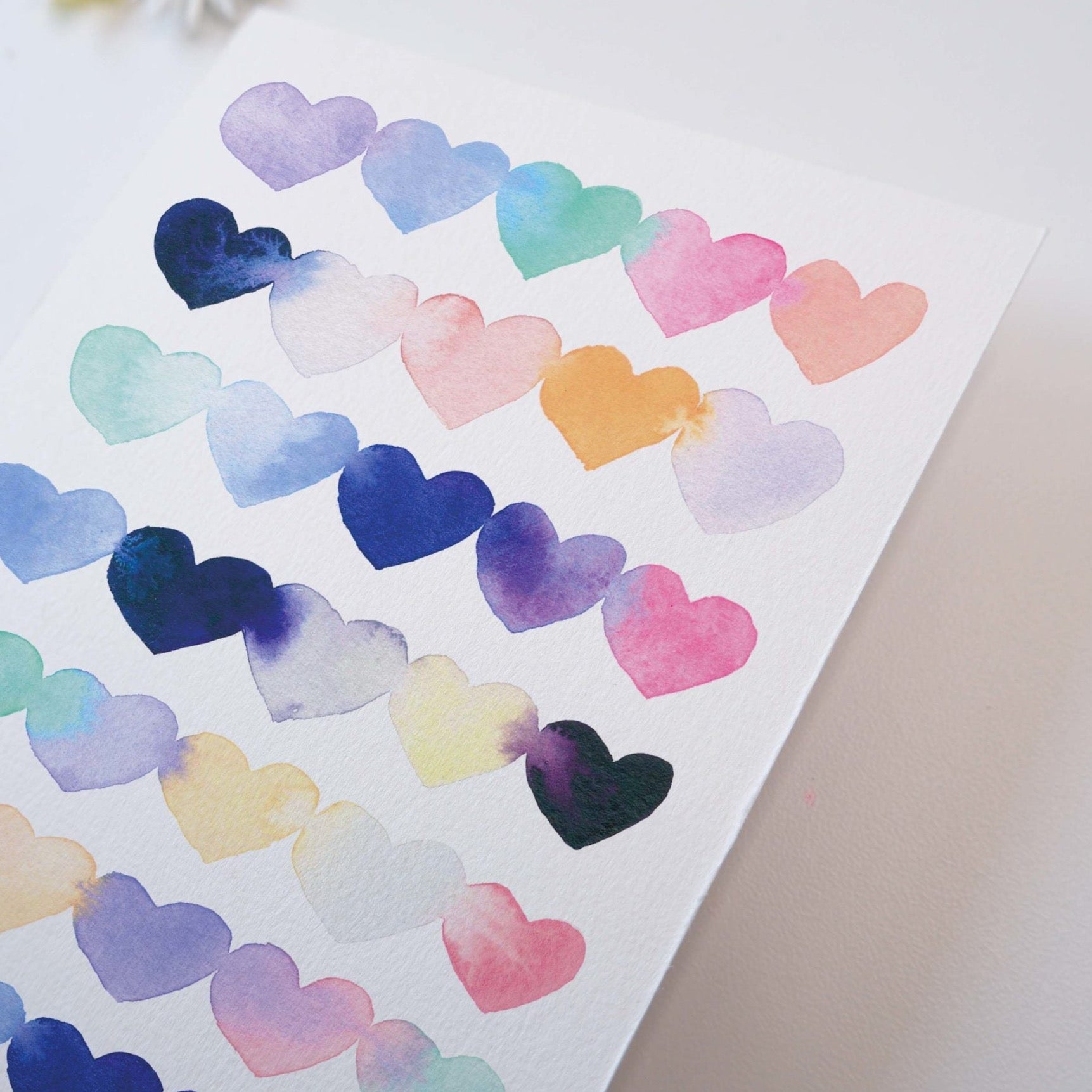 CARTE (+enveloppe blanche) - coeurs