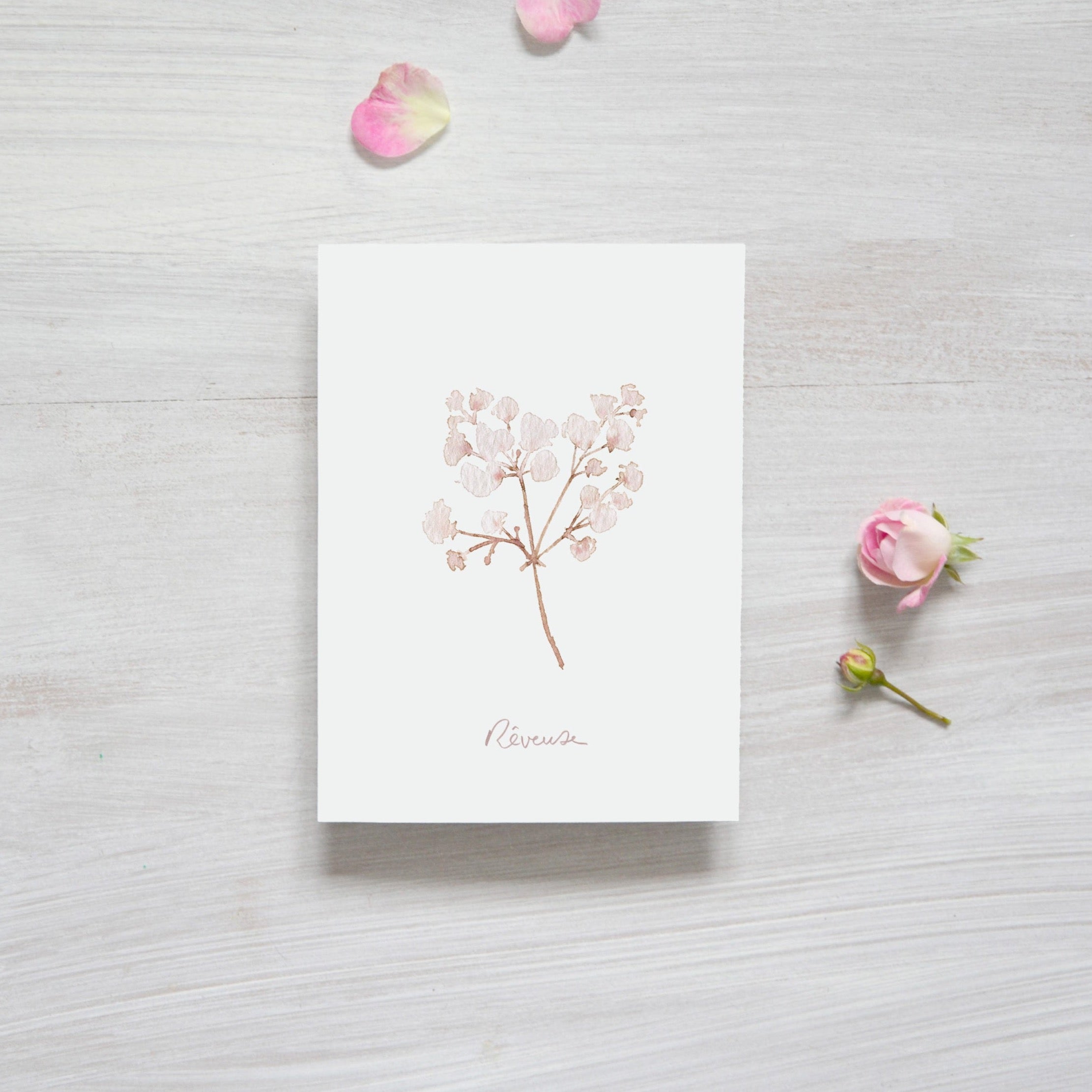 CARTE (+enveloppe kraft)  - Rêveuse -