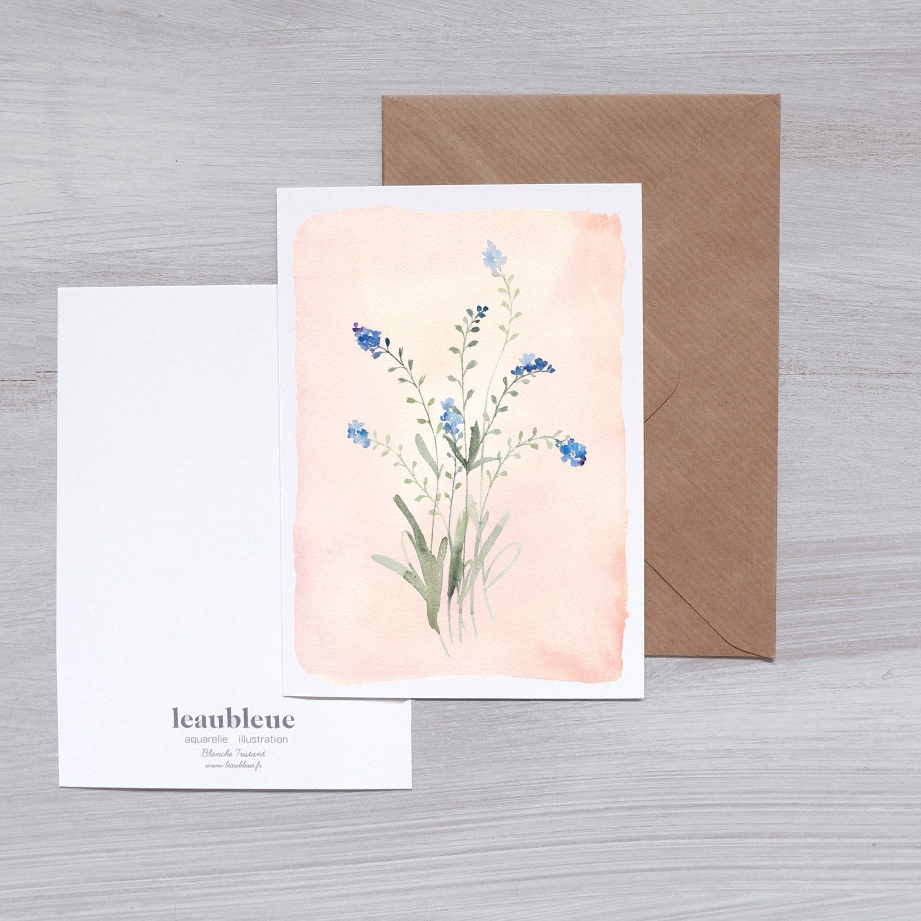 CARTE (+enveloppe kraft) - Myosotis