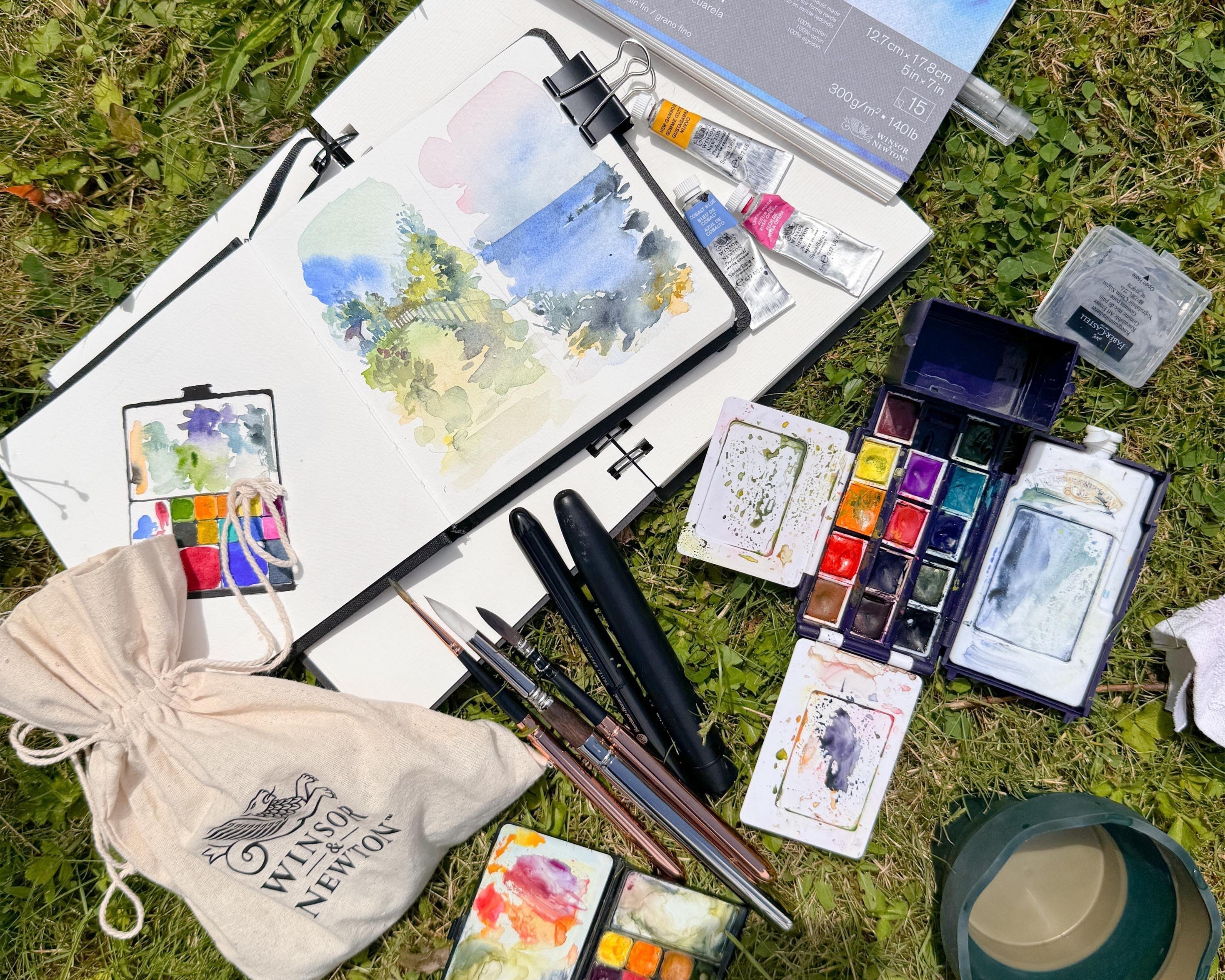 Peindre en extérieur à l’aquarelle : mes conseils et mon matériel préféré pour vous accompagner
