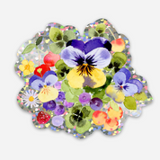 Sticker paillettes fleurs et fruits
