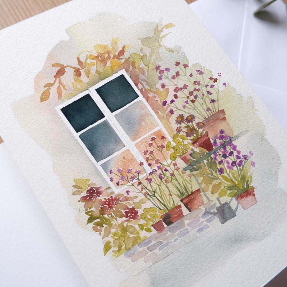 CARTE (+enveloppe blanche) - Fenêtre d'automne