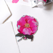 Sticker vinyle "Camélia Paillettes"