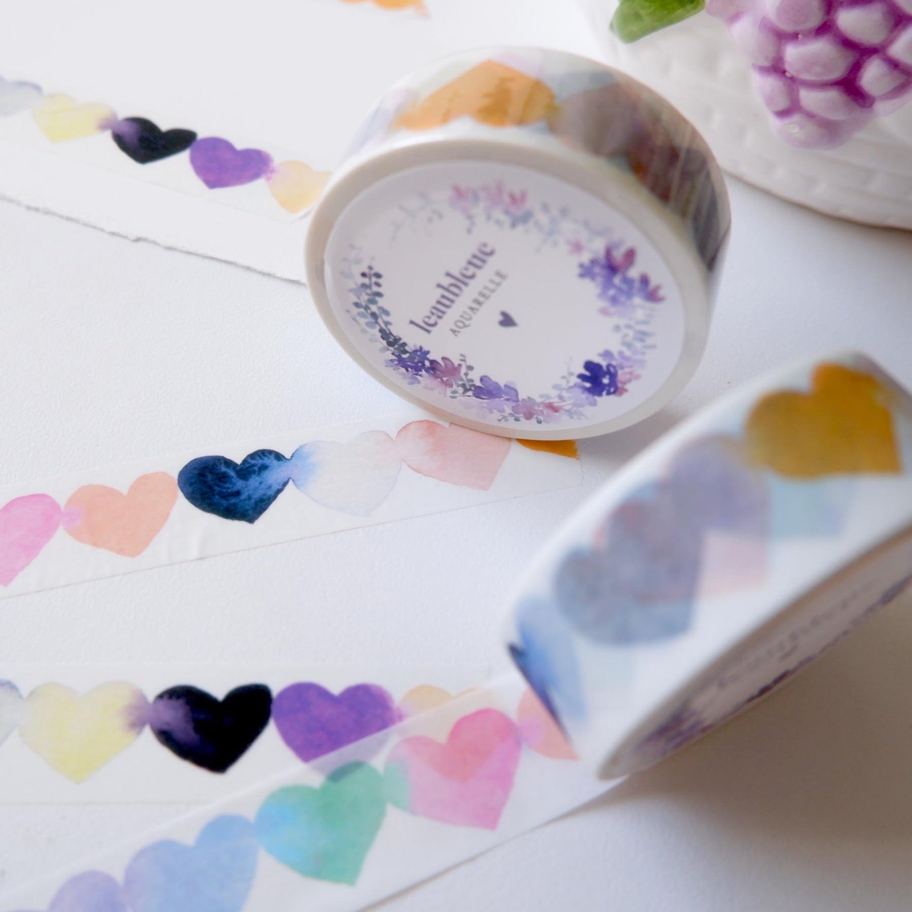 Washi tape coeurs pastel