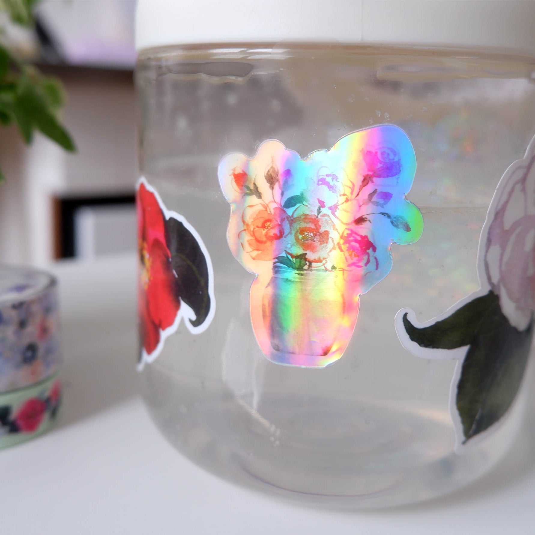 Sticker vinyle Holographique "Petit vase"