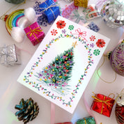 Carte double "Sapin" + enveloppe kraft