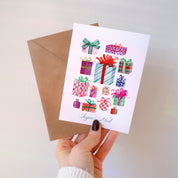 Carte double "Cadeaux" + enveloppe kraft