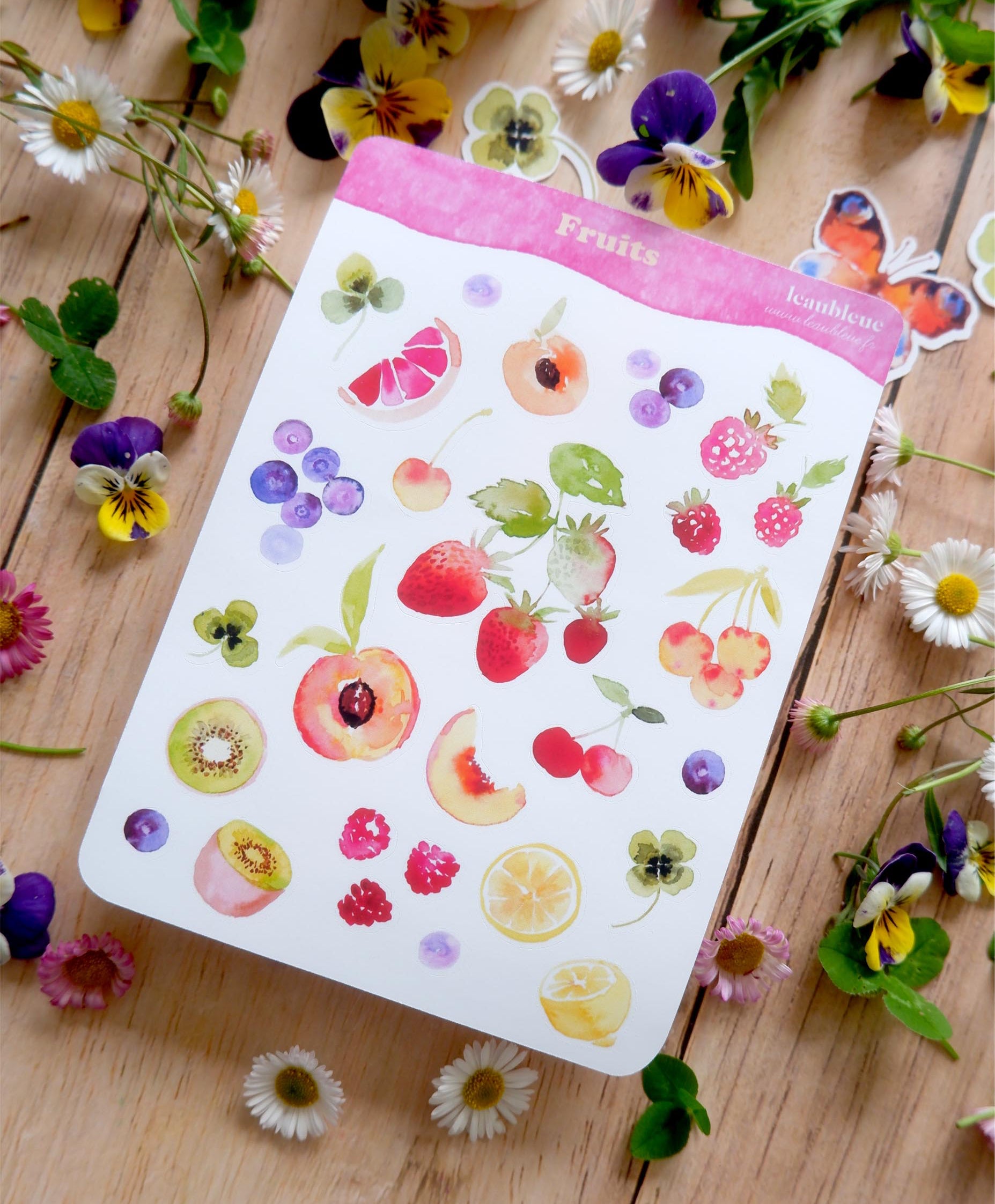 Planche de stickers - Fruits