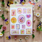 Planche de stickers - Timbres Fleuris