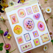 Planche de stickers - Timbres Fleuris
