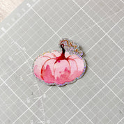 Sticker paillettes "Citrouille rose"