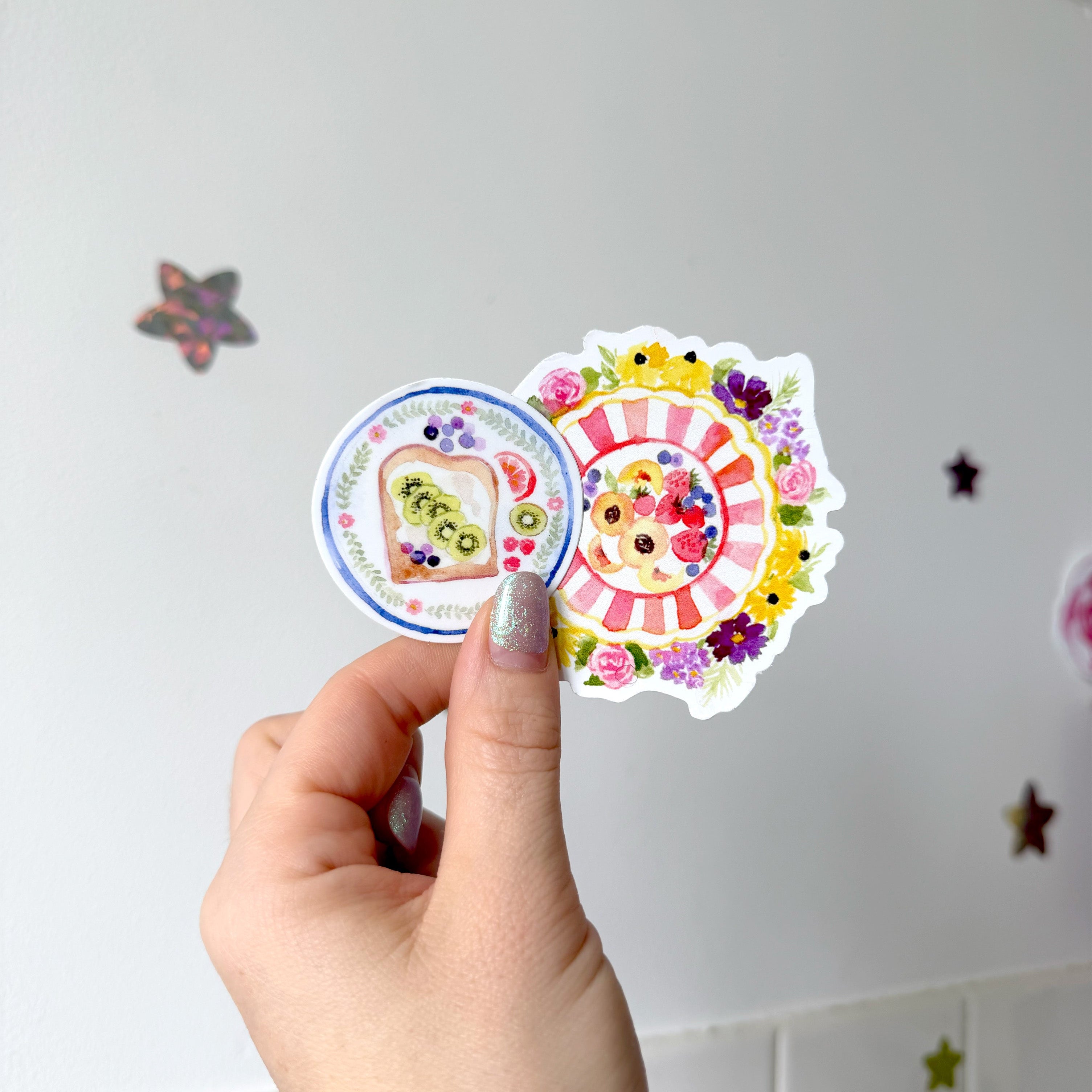 Lot de stickers vinyle "Assiettes fruitées"