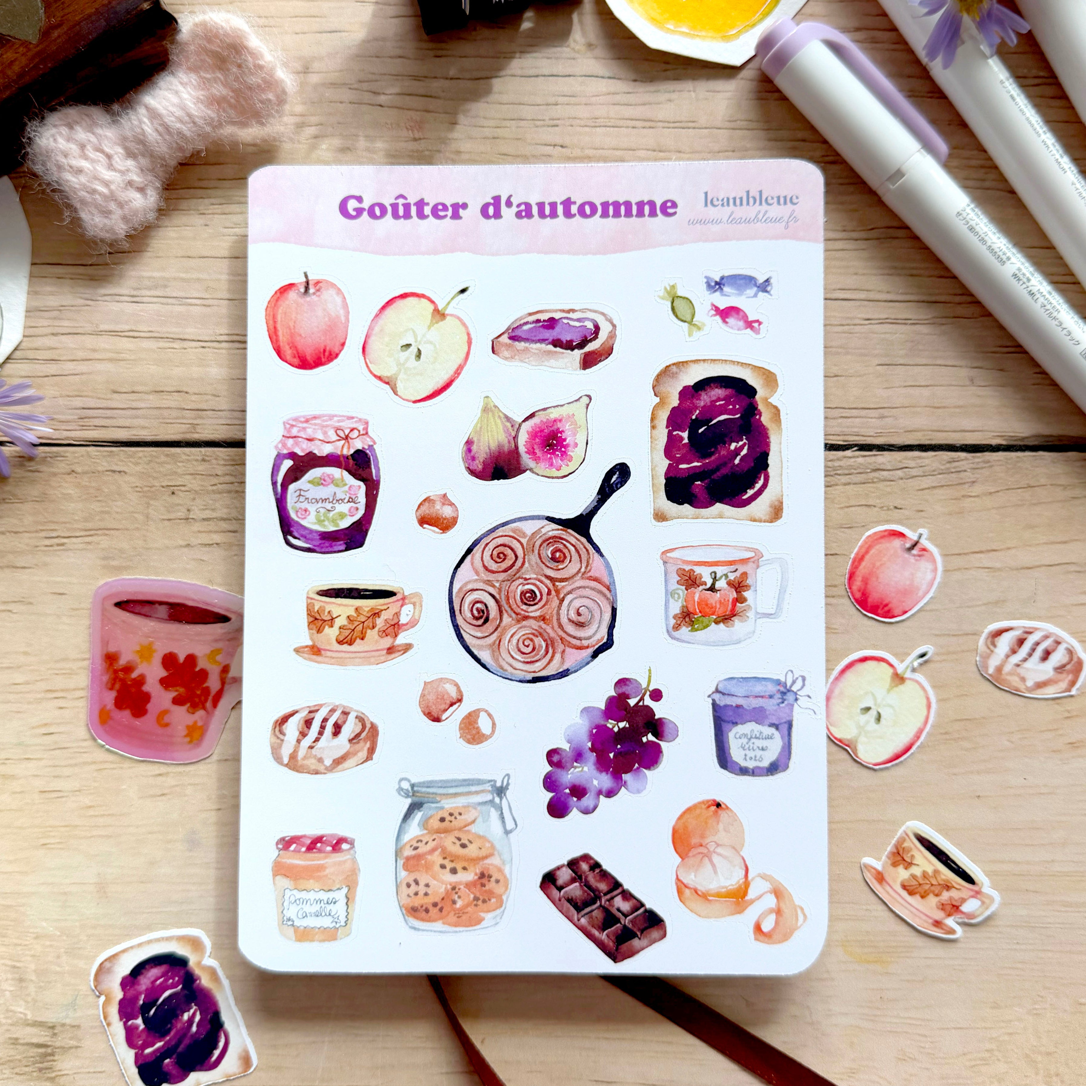 Planche de stickers - Goûter d'automne