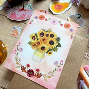 Carte tournesols (+ enveloppe kraft)