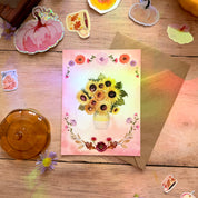 Carte tournesols (+ enveloppe kraft)