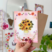 Carte tournesols (+ enveloppe kraft)