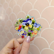 Sticker paillettes fleurs et fruits