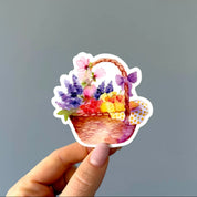 Sticker panier fleuri et fruité