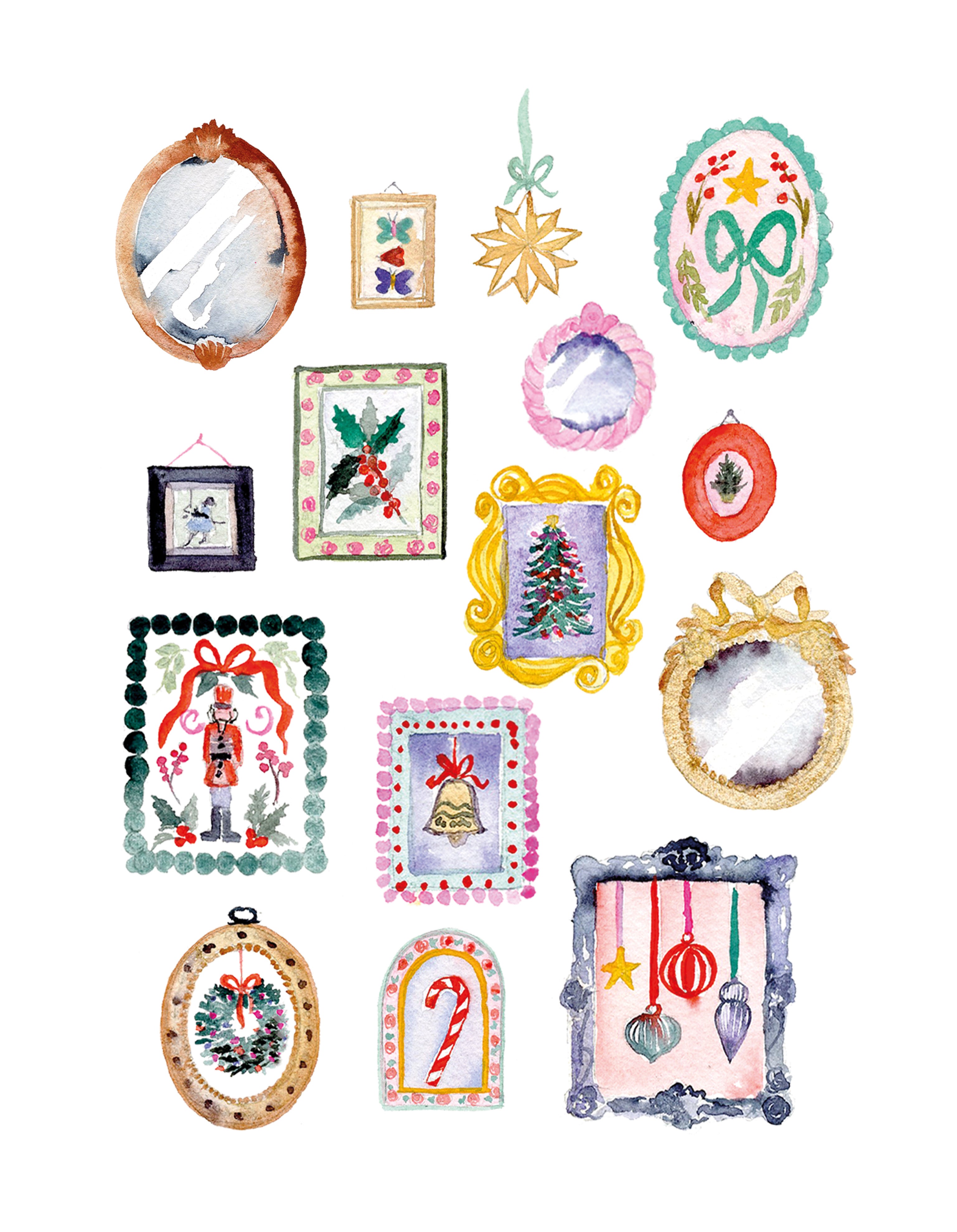 Carte de voeux - Cadres de fête (+enveloppe Kraft )