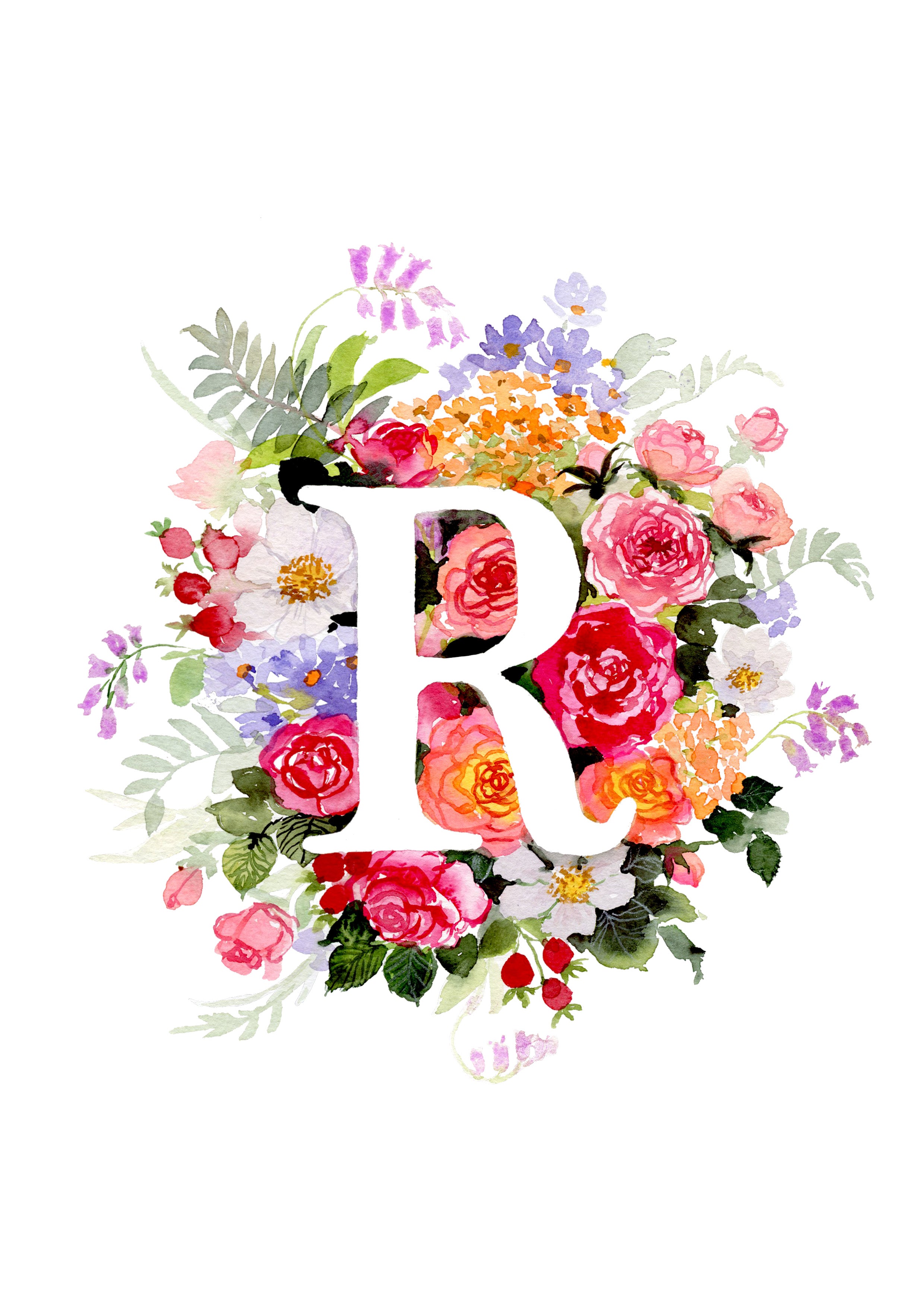 Monogramme décoré "R"