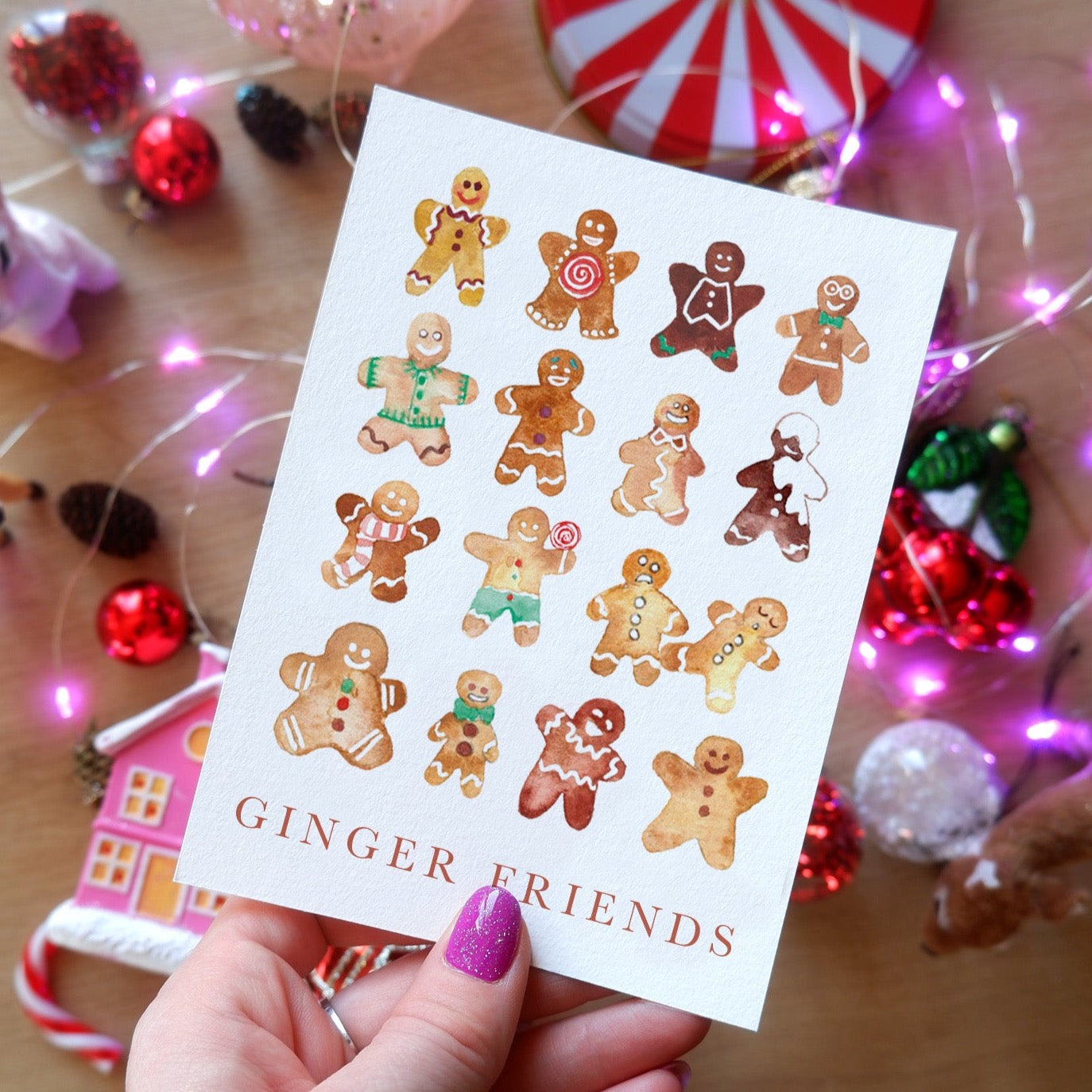 Carte de voeux - Ginger friends (+enveloppe Kraft )