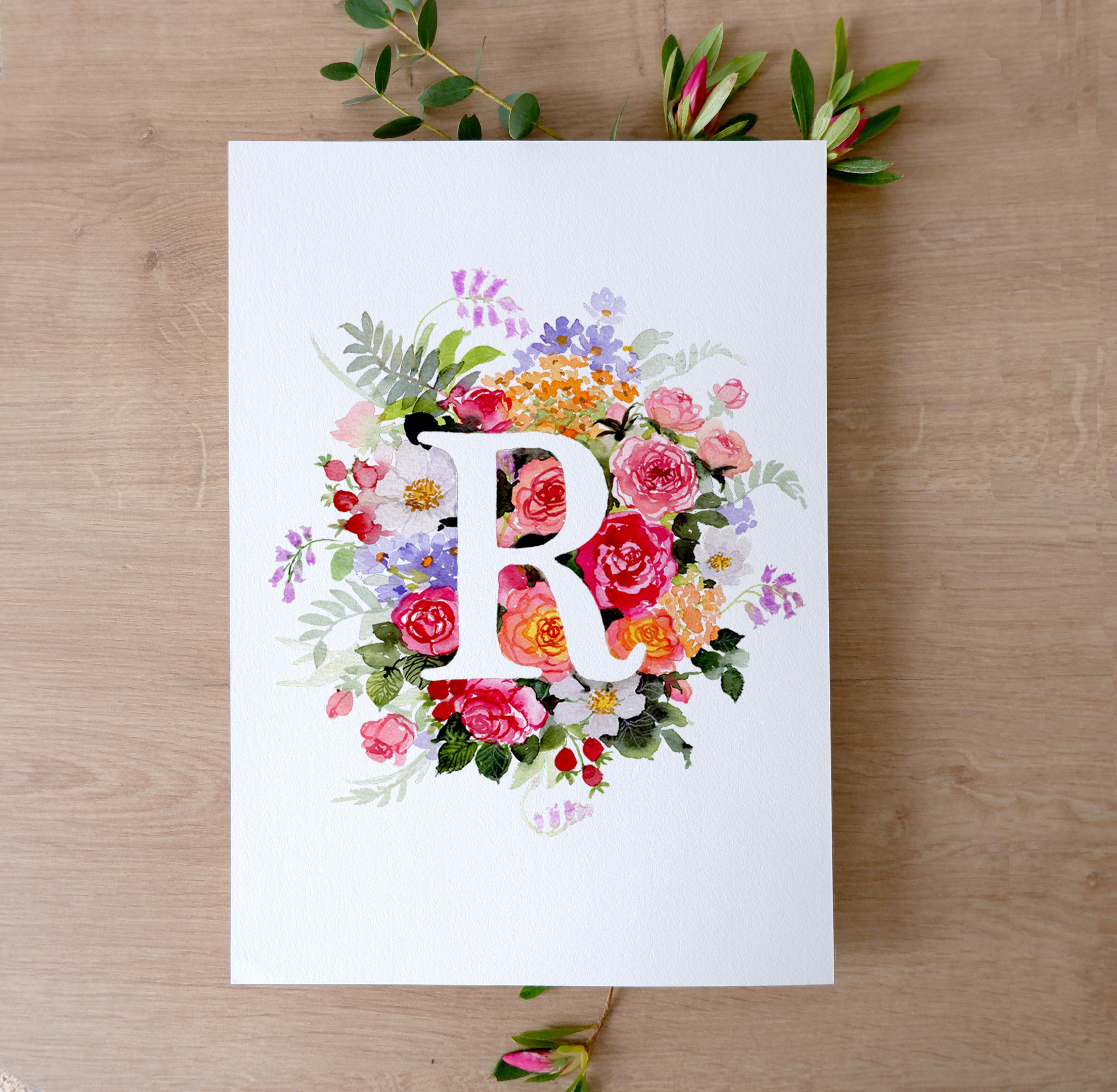 Monogramme décoré "R"