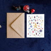 Carte de voeux - Décorations de Noël (+enveloppe Kraft )