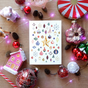 Carte de voeux - Décorations de Noël (+enveloppe Kraft )