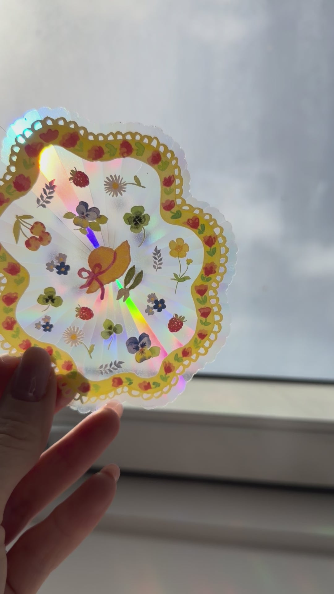 Sticker Suncatcher Retour au jardin