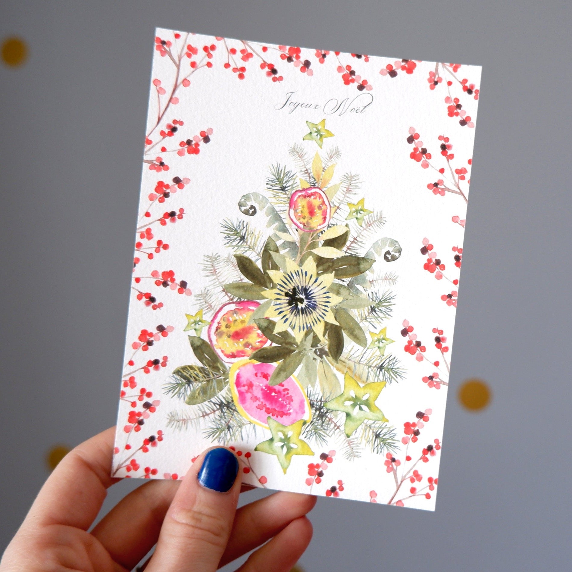 Carte de voeux Sapin "Joyeux Noël"(+enveloppe Kraft )