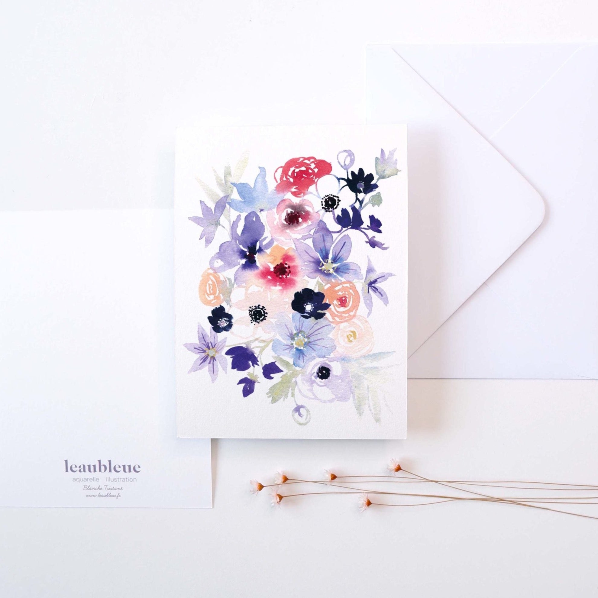 CARTE (+enveloppe blanche) - Bouquet Pastel – leaubleue