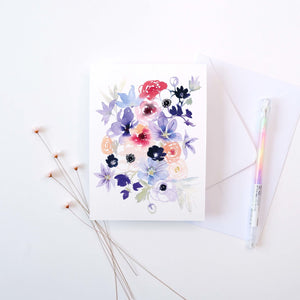 CARTE (+enveloppe blanche) - Bouquet Pastel
